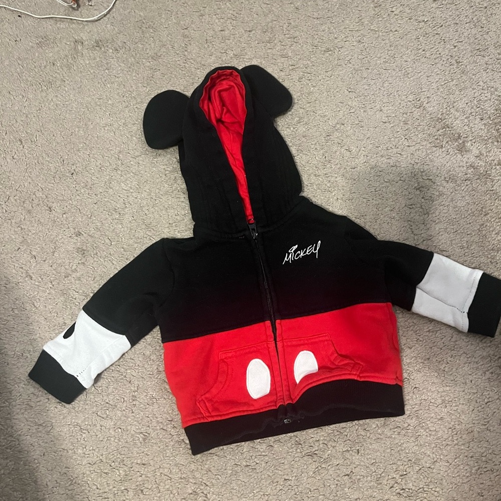 Disney Red and Black Zip-Up Hoodie